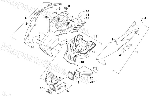 HOOD AND AIR INTAKE ASSEMBLY diagram