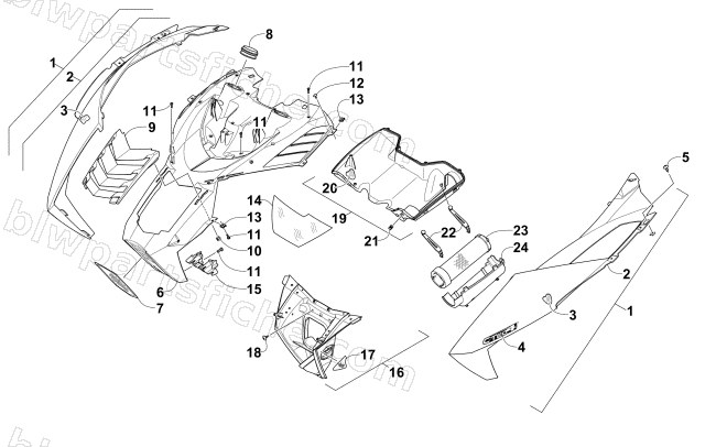 HOOD AND AIR INTAKE ASSEMBLY diagram