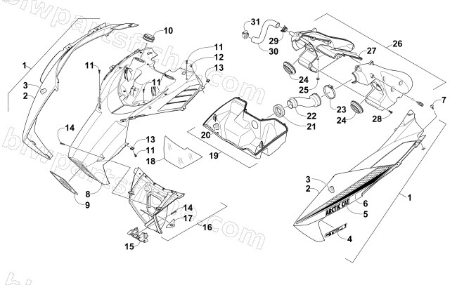 HOOD AND AIR INTAKE ASSEMBLY diagram