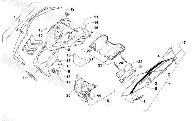 HOOD AND AIR INTAKE ASSEMBLY diagram
