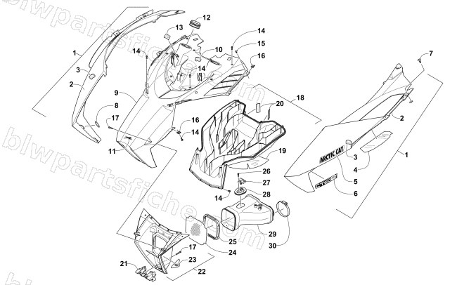 HOOD AND AIR INTAKE ASSEMBLY diagram