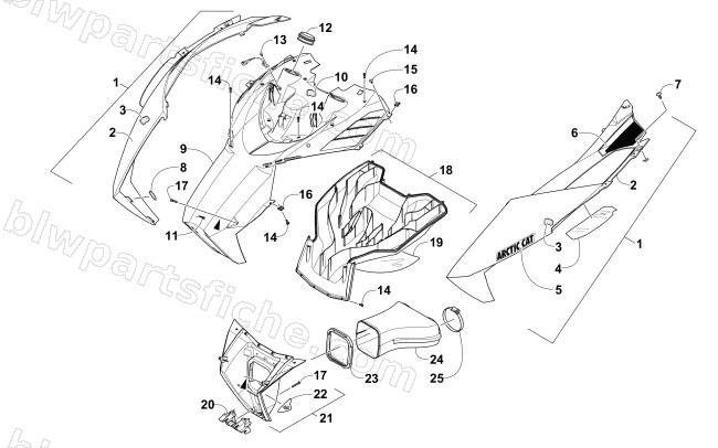 HOOD AND AIR INTAKE ASSEMBLY diagram