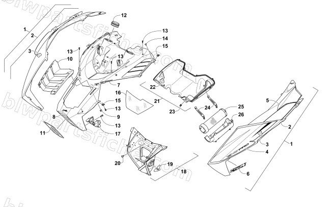 HOOD AND AIR INTAKE ASSEMBLY diagram
