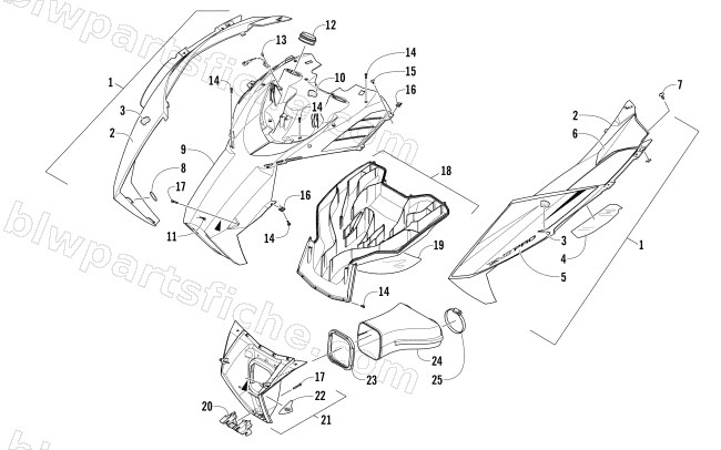 HOOD AND AIR INTAKE ASSEMBLY diagram