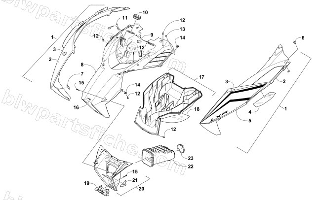 HOOD AND AIR INTAKE ASSEMBLY diagram