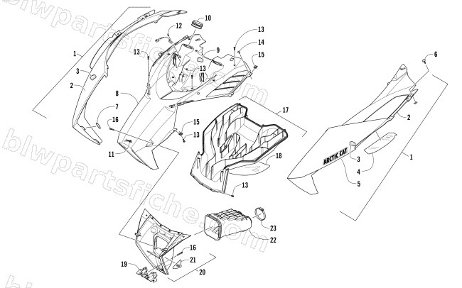 HOOD AND AIR INTAKE ASSEMBLY diagram
