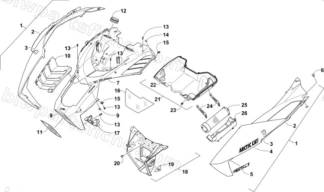 HOOD AND AIR INTAKE ASSEMBLY diagram