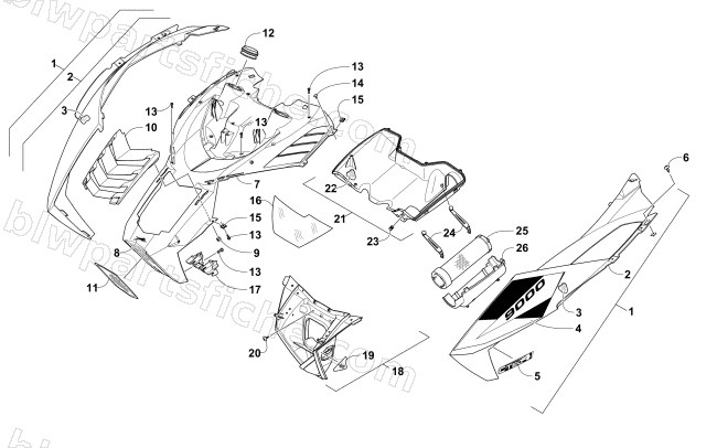 HOOD AND AIR INTAKE ASSEMBLY diagram