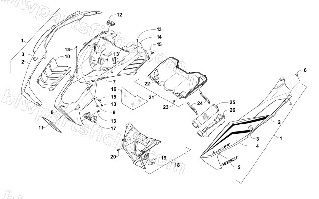 HOOD AND AIR INTAKE ASSEMBLY diagram
