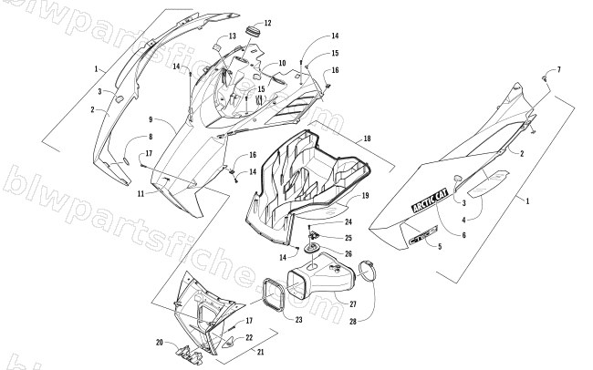 HOOD AND AIR INTAKE ASSEMBLY diagram