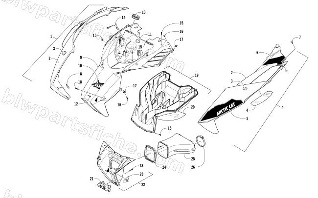 HOOD AND AIR INTAKE ASSEMBLY diagram