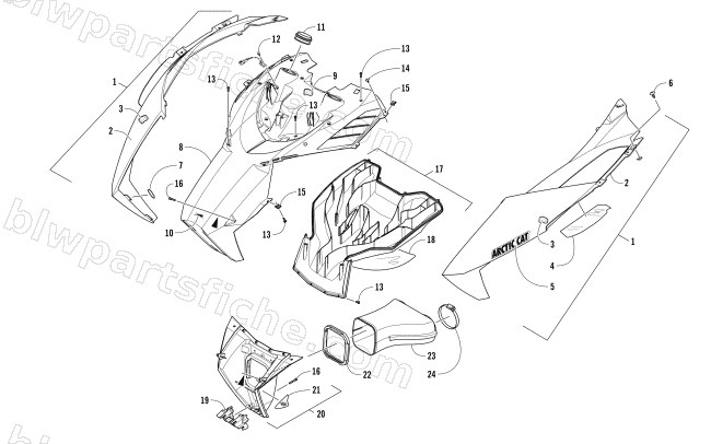 HOOD AND AIR INTAKE ASSEMBLY diagram