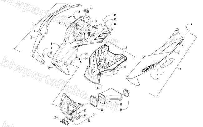 HOOD AND AIR INTAKE ASSEMBLY diagram