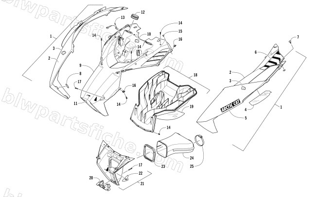 HOOD AND AIR INTAKE ASSEMBLY diagram