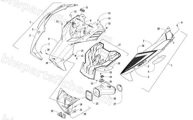 HOOD AND AIR INTAKE ASSEMBLY diagram