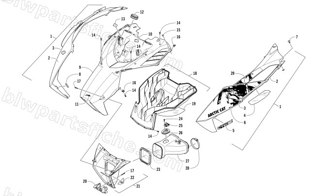 HOOD AND AIR INTAKE ASSEMBLY diagram