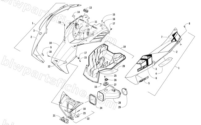 HOOD AND AIR INTAKE ASSEMBLY diagram