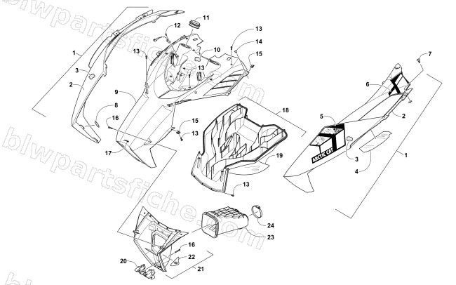 HOOD AND AIR INTAKE ASSEMBLY diagram