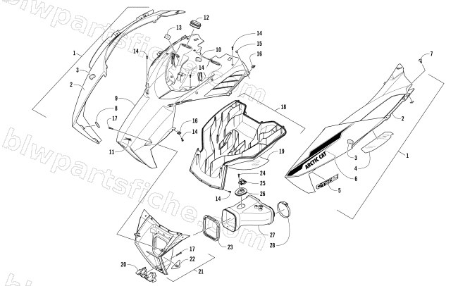 HOOD AND AIR INTAKE ASSEMBLY diagram