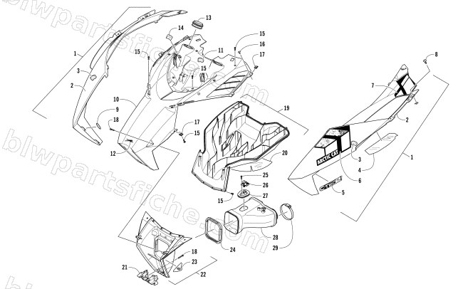 HOOD AND AIR INTAKE ASSEMBLY diagram