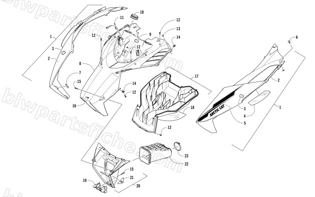 HOOD AND AIR INTAKE ASSEMBLY diagram