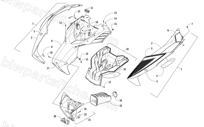 HOOD AND AIR INTAKE ASSEMBLY diagram