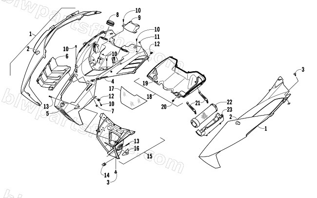 HOOD AND AIR INTAKE ASSEMBLY diagram