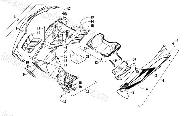 HOOD AND AIR INTAKE ASSEMBLY diagram