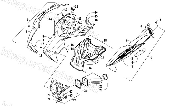HOOD AND AIR INTAKE ASSEMBLY diagram