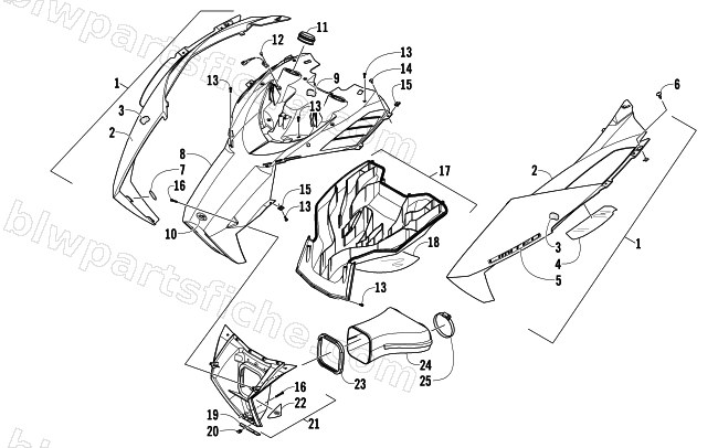 HOOD AND AIR INTAKE ASSEMBLY diagram