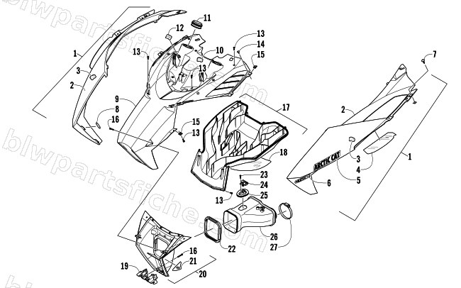 HOOD AND AIR INTAKE ASSEMBLY diagram