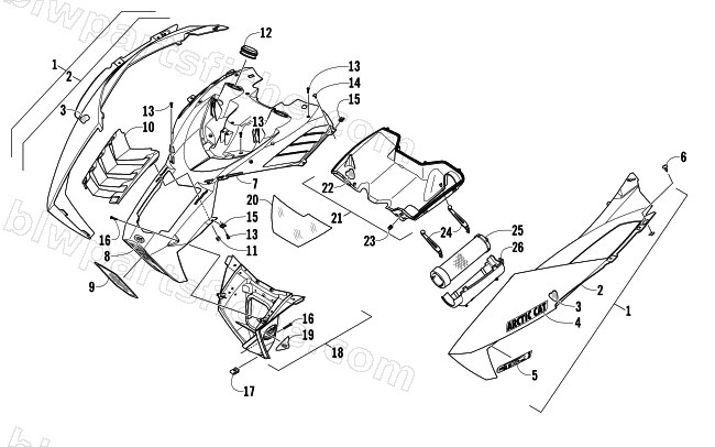 HOOD AND AIR INTAKE ASSEMBLY diagram