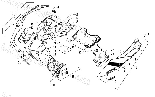 HOOD AND AIR INTAKE ASSEMBLY diagram