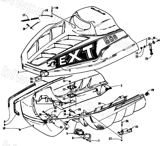 HOOD AND BELLY PAN ASSEMBLY diagram