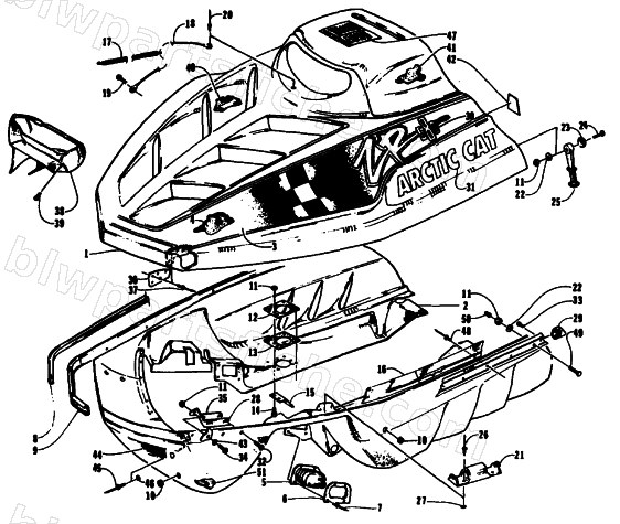 HOOD AND BELLY PAN ASSEMBLY diagram