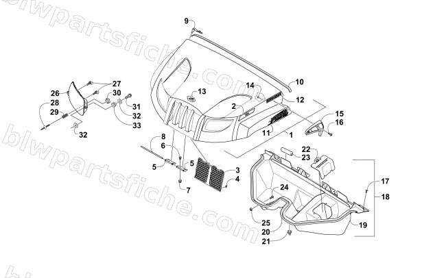 HOOD AND HEADLIGHT ASSEMBLY diagram