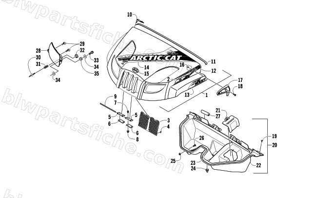 HOOD AND HEADLIGHT ASSEMBLY diagram