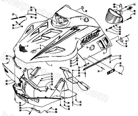 HOOD AND HEADLIGHT diagram