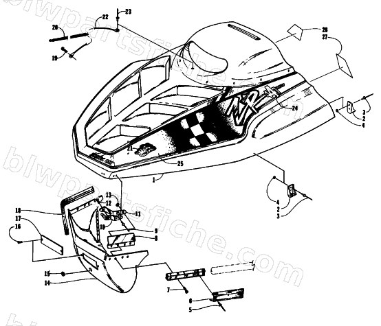 HOOD AND NOSEPIECE ASSEMBLY diagram
