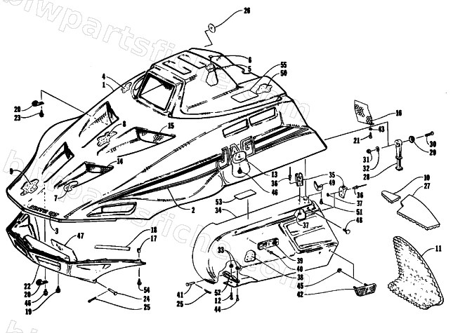 HOOD AND SIDE PODS diagram