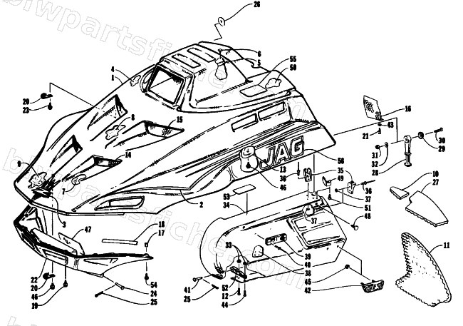 HOOD AND SIDE PODS diagram