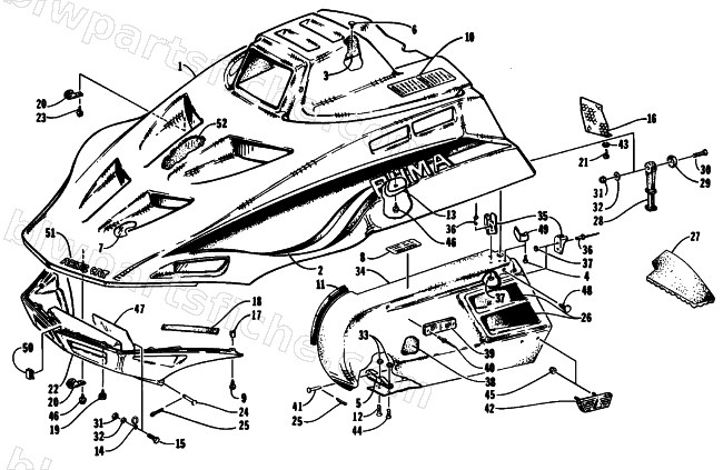 HOOD AND SIDE PODS diagram