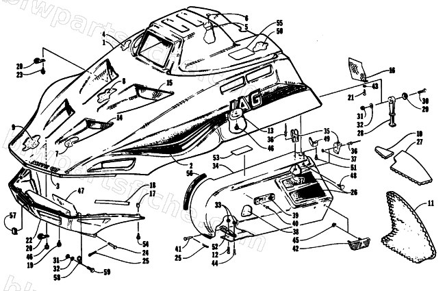 HOOD AND SIDE PODS diagram