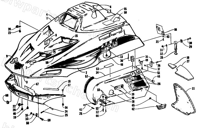 HOOD AND SIDE PODS diagram