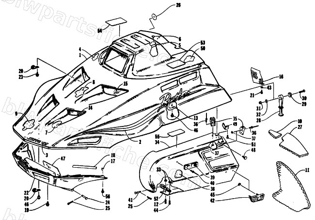 HOOD AND SIDE PODS diagram