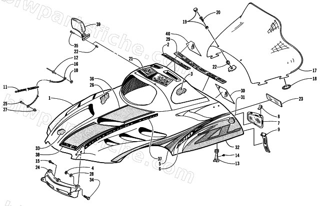 HOOD AND WINDSHIELD ASSEMBLY diagram