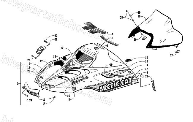 HOOD AND WINDSHIELD ASSEMBLY diagram