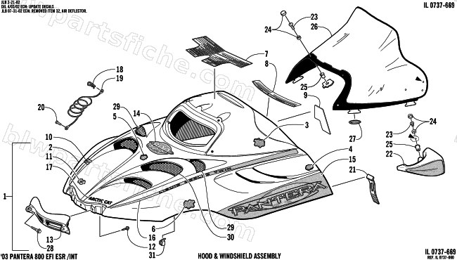 HOOD AND WINDSHIELD ASSEMBLY diagram