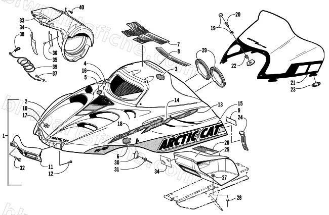 HOOD AND WINDSHIELD ASSEMBLY diagram