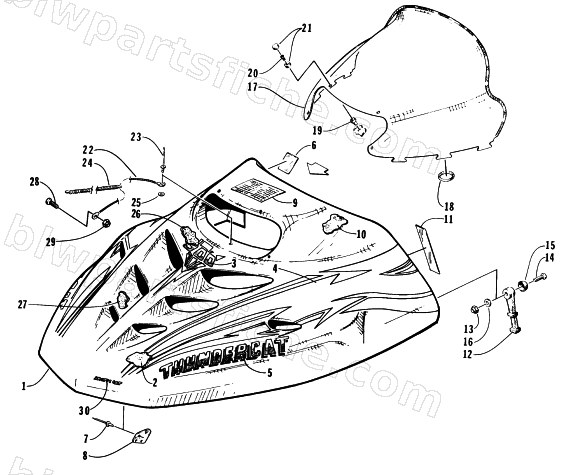 HOOD AND WINDSHIELD ASSEMBLY diagram
